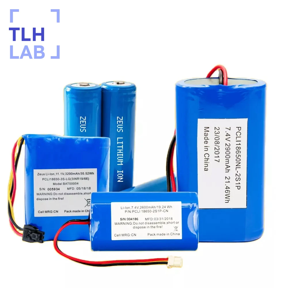 TLH LAB 18650 2200mah 3.7V 7.4V 18650 Cells 18650 Li Ion Battery Lithium Ion 18650 Rechargeable Battery Pack