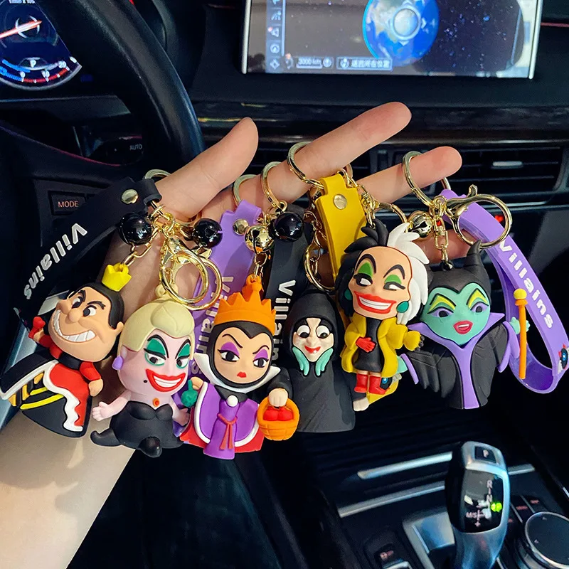 Wholesale New Arrival INS Hot Stoked Creative Cartoon Villain Evil Witch Queen Keychain Halloween  Keyring PVC Doll Key Chain