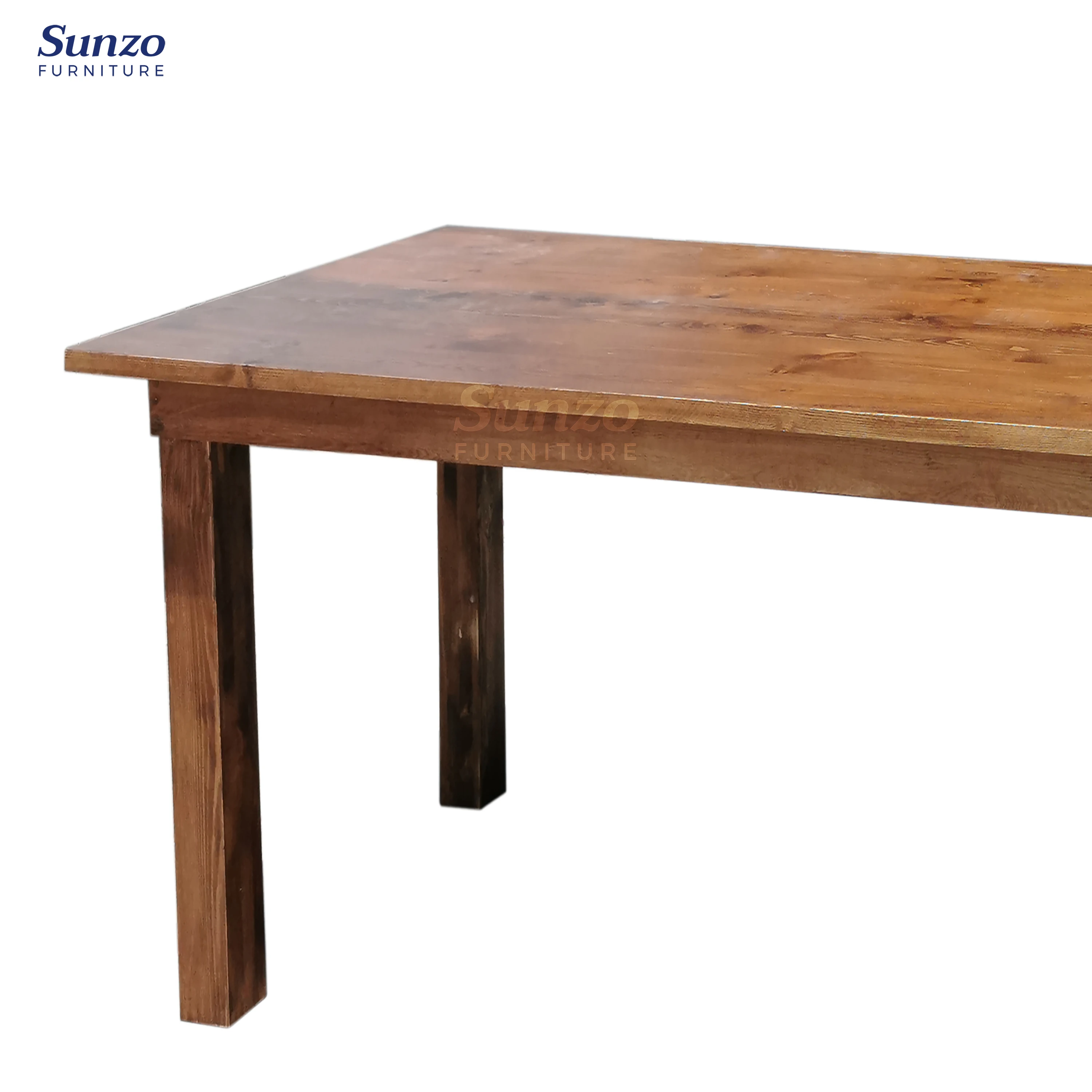 Modern Luxury Antique Pine Wood Farm Table Set Folded Design Metal Iron Wedding Dining Party Kitchen Bar Living Room Use Events