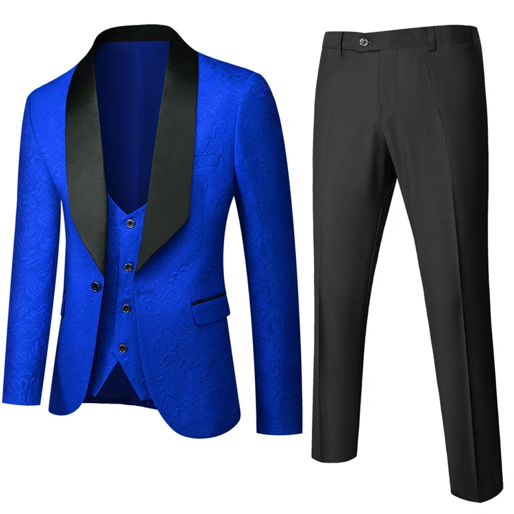 Italian Design Smoking Tuxedo Jacket 3 Piece Groom Suits For Mens Wedding Suits