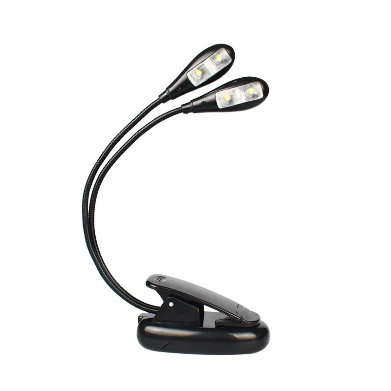 Adjustable Double Pole Book Lamp Goosenecks Clip on LED Lamp for Music Stand and Book Reading Light Book Led Light