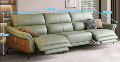 Electric  Furniture  Headrest Adjustable Leather L Shape Recliner Sofa Movable Sectional Sofa Set