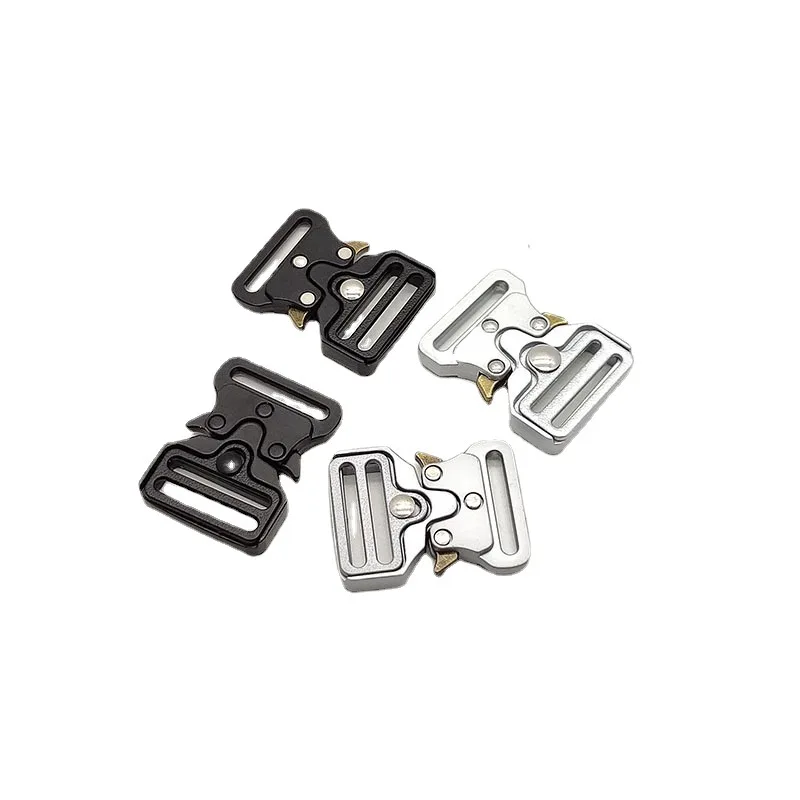 Tactical sliver Belt Buckle Adjustable Strap Side Release Zinc Alloy Metal Buckle