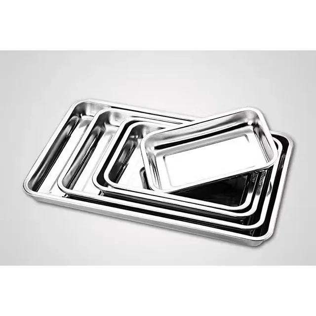 Stainless steel Quality serving tray/baking tray food serving tray/large size square shape plates