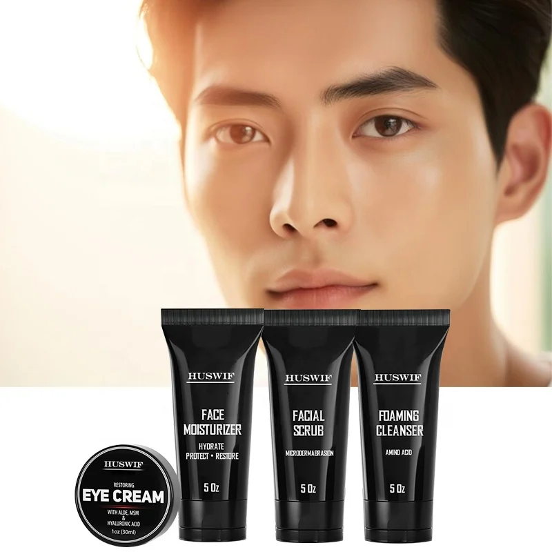 OEM Moisturizing Anti Acne Whitening Face Cleanser Face Cream Lotion Oil Facial Organic Men Skin Care Set Skincare Private Label