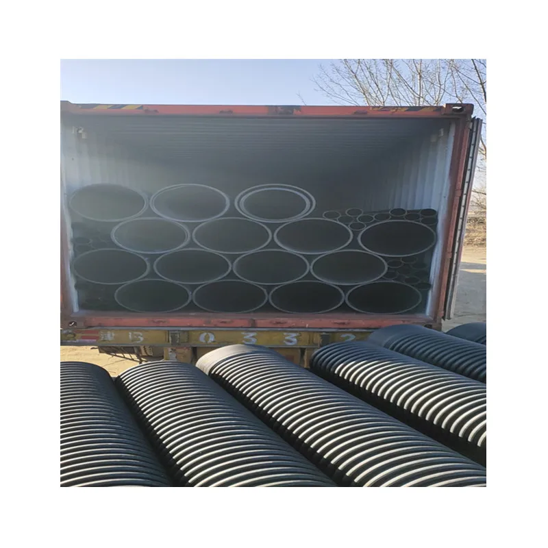 Factory direct sale 18 inch double wall corrugated pipe spiral corrugated pipe plastic culvert pipe prices