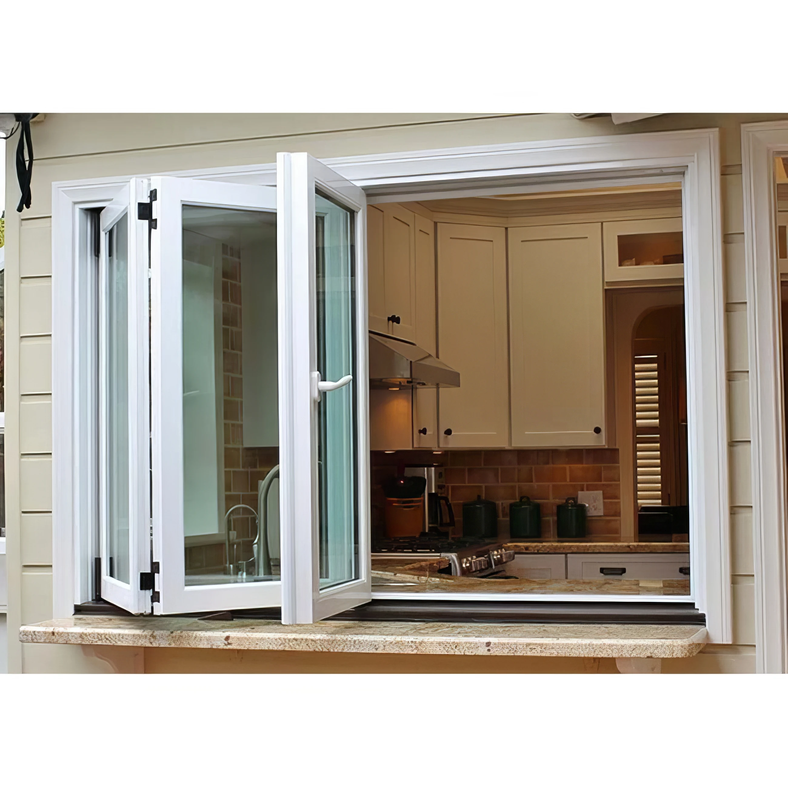 JBDhome Hot Selling Beautiful New Toughened Glass Double Folding Window Hurricane Proof Insulated Aluminium Folding Window