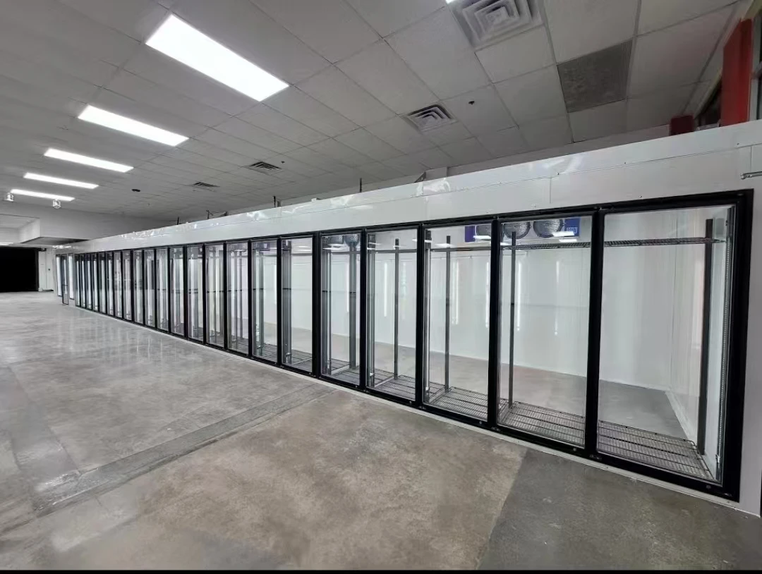 Longhey Walk In Display Cold Storage Room Glass Door And Frame With Anti Fog And Defrosting Functions Refrigerator Accessories