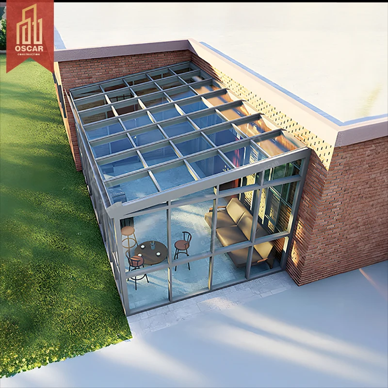 Sunroom Glass House Customizable Space For Office Meeting Use In Amazon Style With Creative Design For B2B Clients From Factory