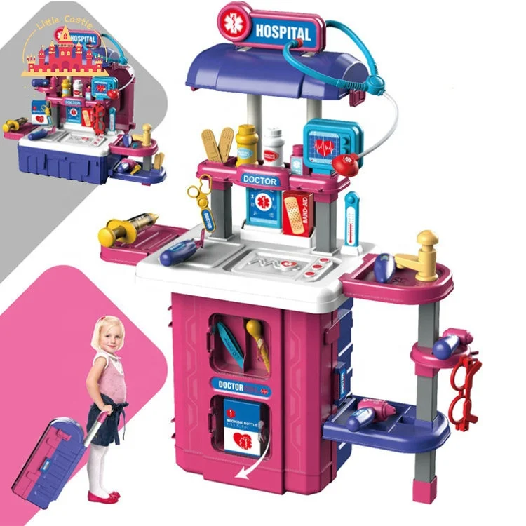 Newest Pretend Children Plastic Play Kitchen Toys Tableware Trolley Case with Hair Dryer SL10D066