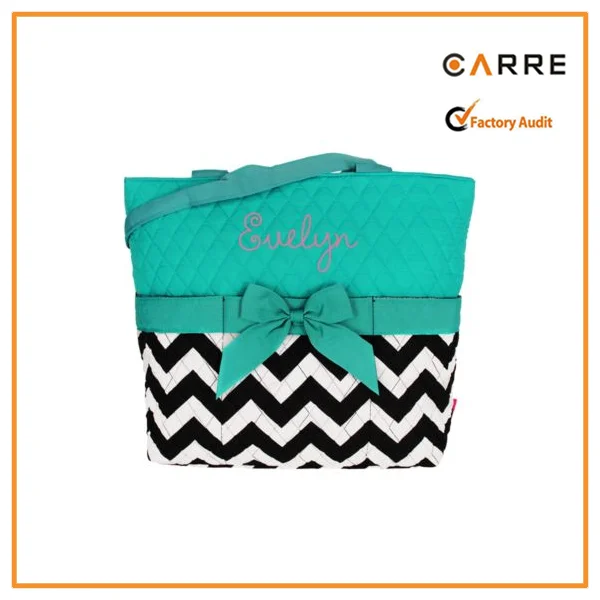 cotton tote mother baby chevron quilted diaper bags