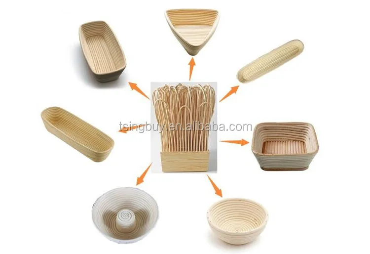 Stocked Natural Rattan Banneton bread proofing basket with baking liner