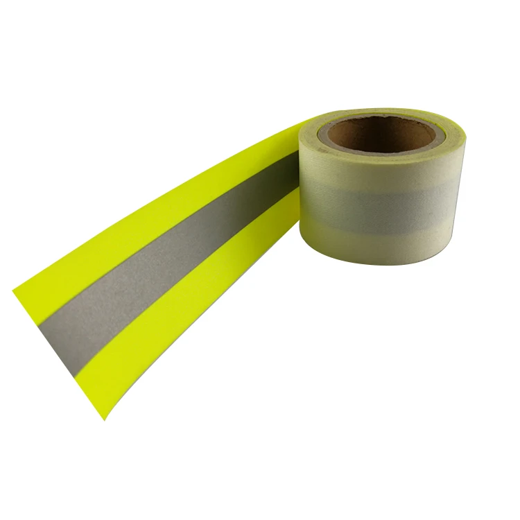Fluorescent Flame Retardant Reflective Fabric tape for Firefighter Garments