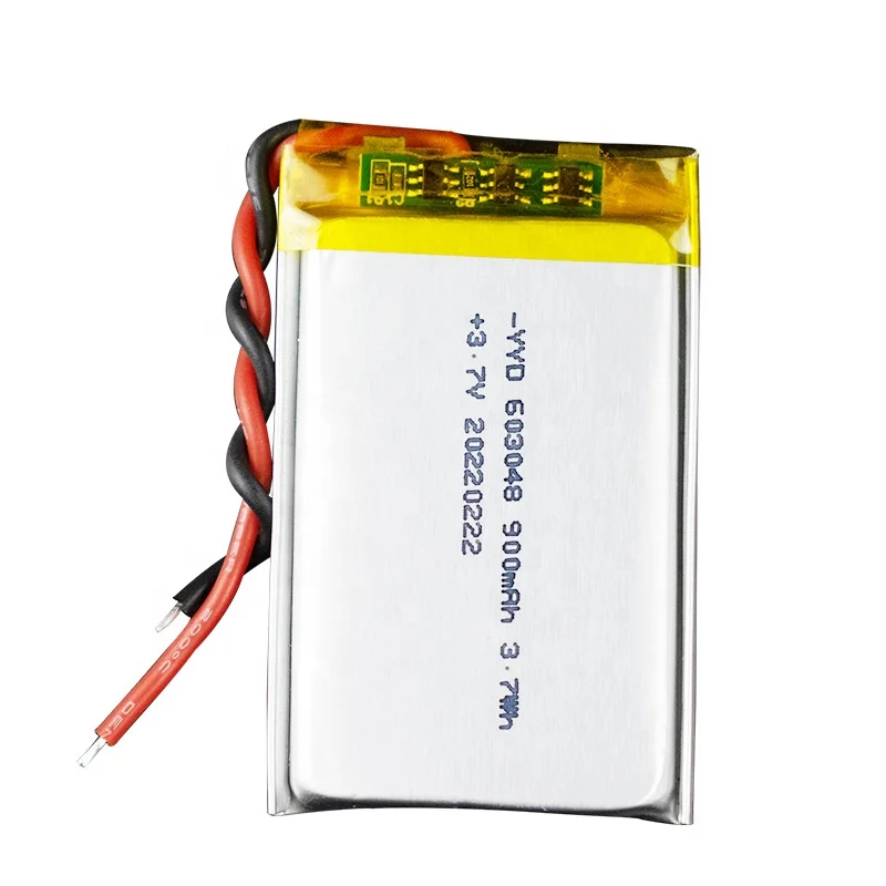 603048 3.7V 900mAh rechargeable lithium ion li polymer battery for electronic products