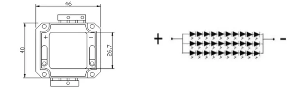 High power uv led 30w 395nm 405nm module