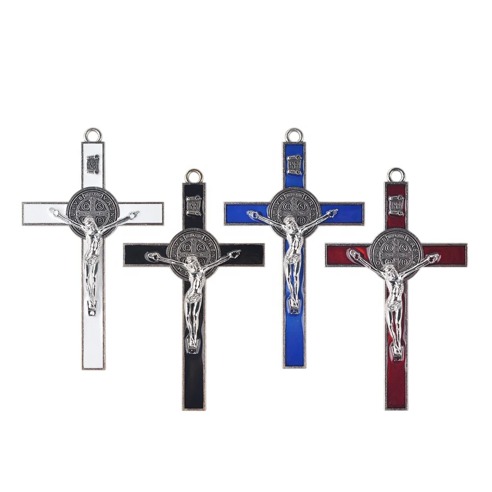 Jesus Christ Wall Crucifix Catholic Large Metal Cross Pendant Church Cathedral Decoration