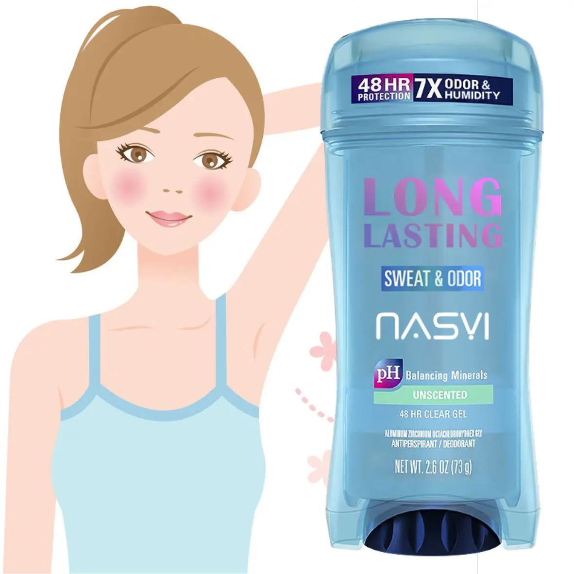 NASYI Natural Solid Deodorant Stick Deodor Good Smell Women Antiperspirant Anti Sweat Armpit Aluminum Free Roll On For Armpit