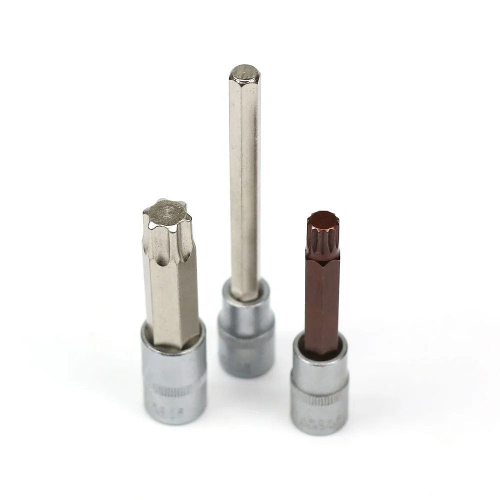 Торцевой ключ Cr-V S2 1/4 дюйма 3/8 дюйма 1/2 дюйма star hex torx