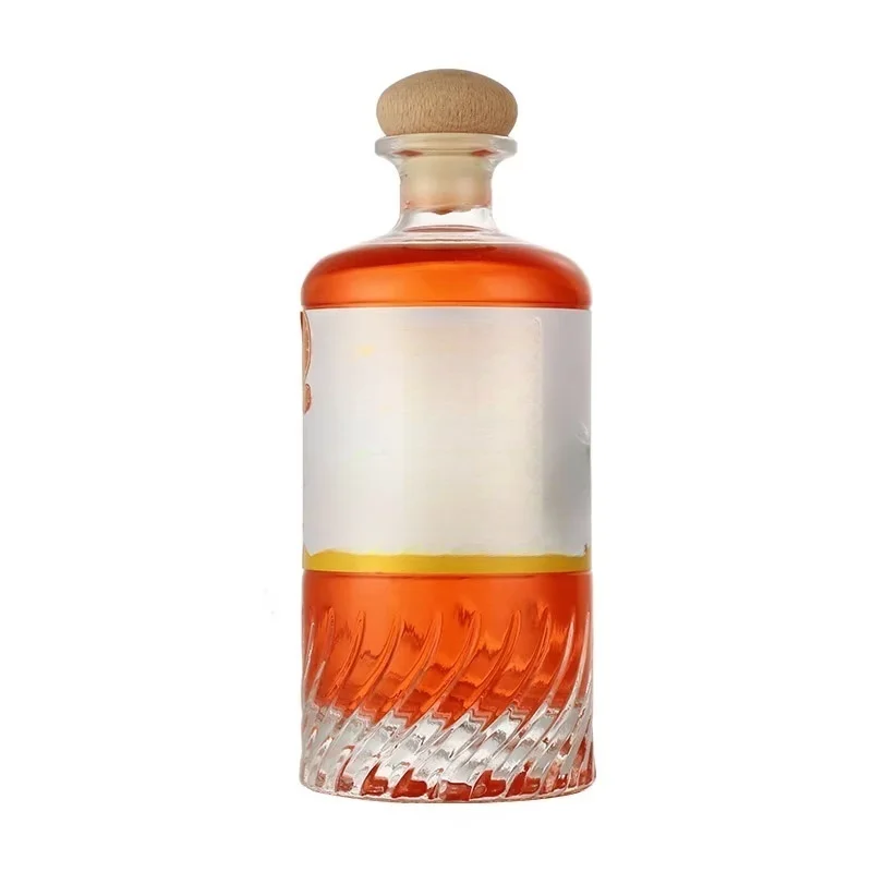 500ml Glass Spirit Bottle Wine Bottles for Gin Whisky Rum Vodka With Stopper Cork and Screen Printing Surface