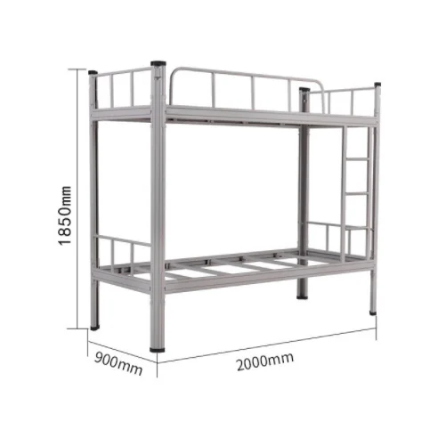 Hot sale thickening cheap modern custom round pipe white strong bunk bed adult double