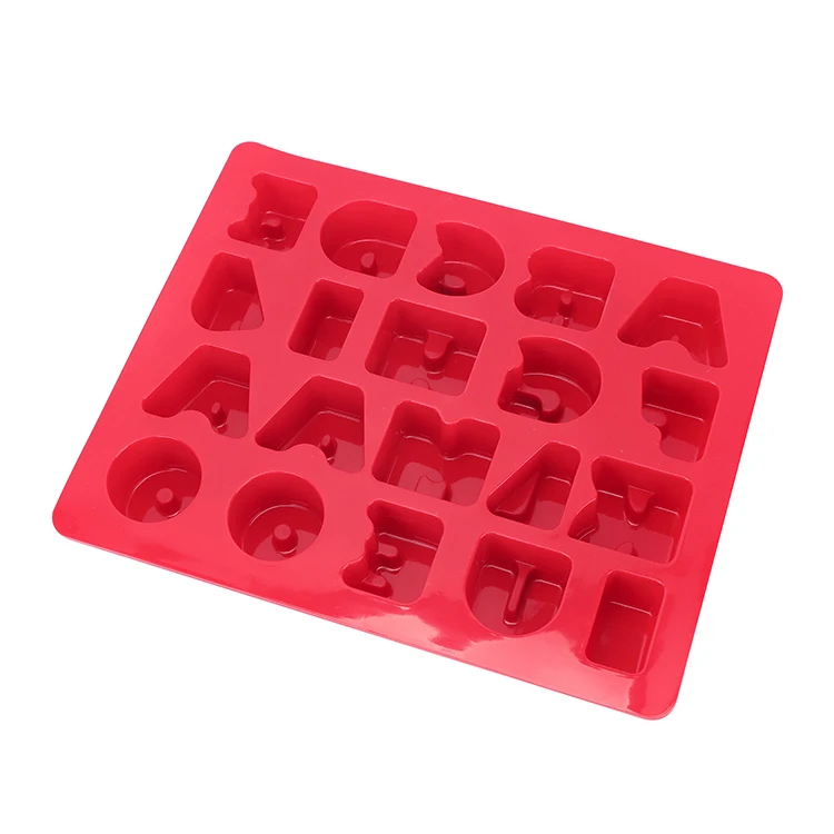 Custom Logo Multicolor Cookie Mold Silicone Baking Mold 20 Cavity Letter Shape 3D Chocolate Cracker Silicone Cake Molds