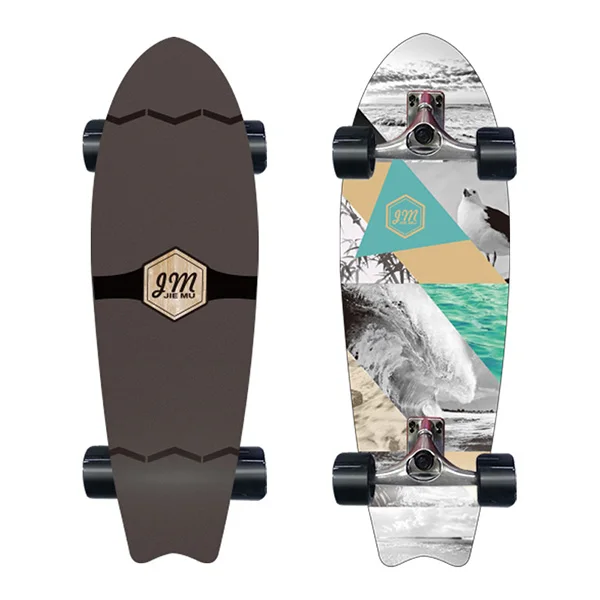 Skateboard with 32 inch X 8 inch 7 layer Canadian Maple Complete Double Kick and Customized Griptap Service