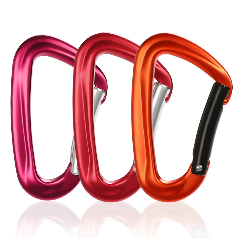 Aluminium Alloy Mountaineering Buckle D-shaped Spring Hook Climbing Fast Hanging Hammock Buckle Safety Hooks