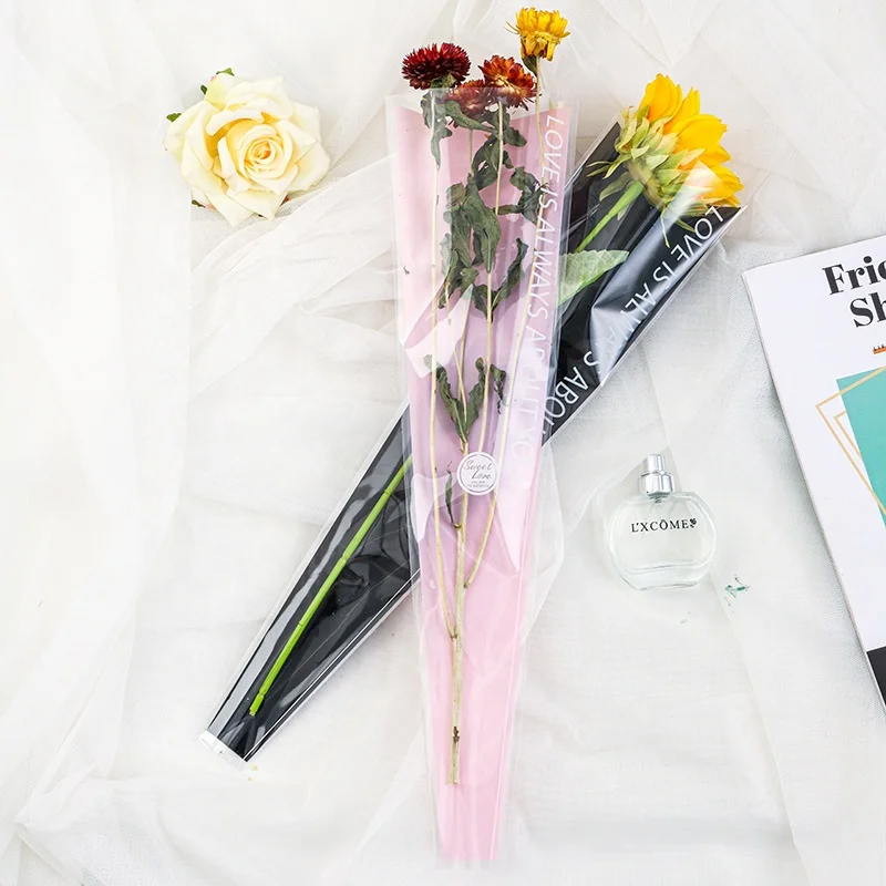 SEEWIN Sweet words BOPP sleeve for florist fresh flower packaging flower bag