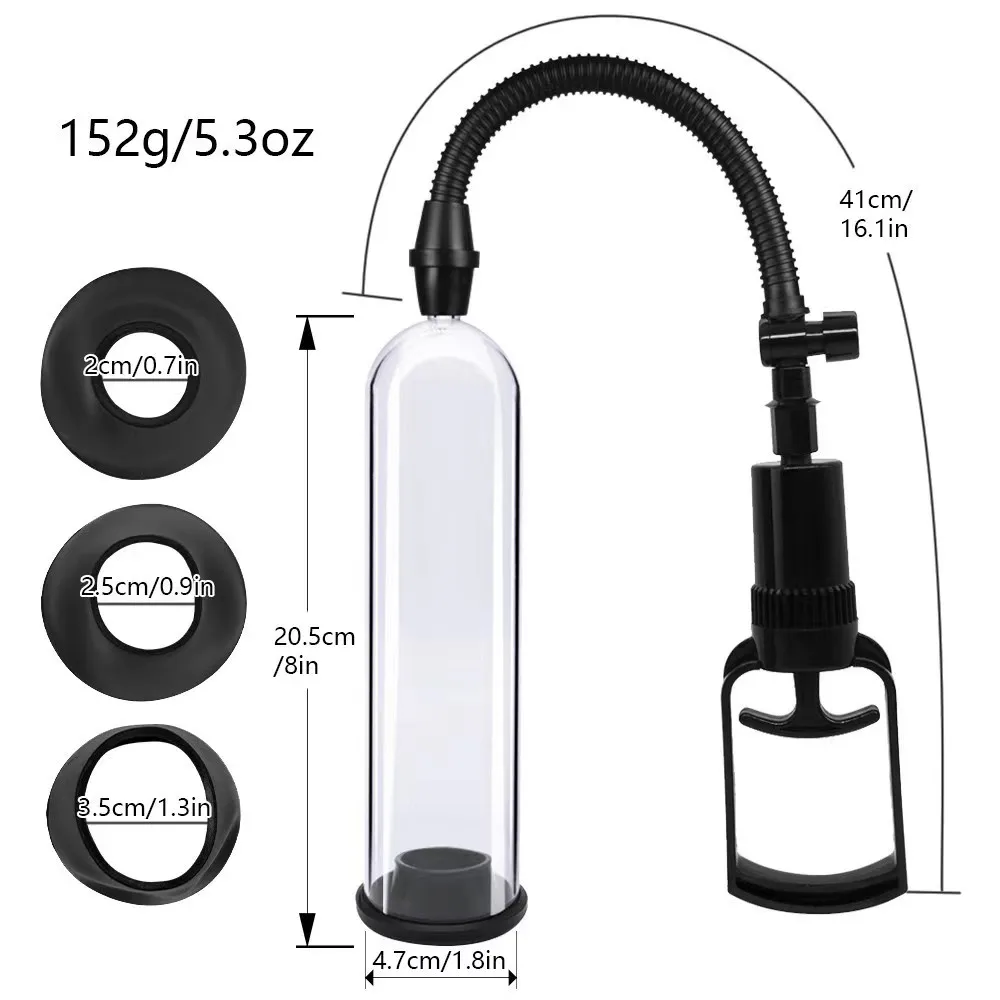 Male Penis Vacuum Pump with Metal Valve For Men Manual Enlargement Penis Growth Enhancer Male Penile Trainer Tool Adult Sex Toy