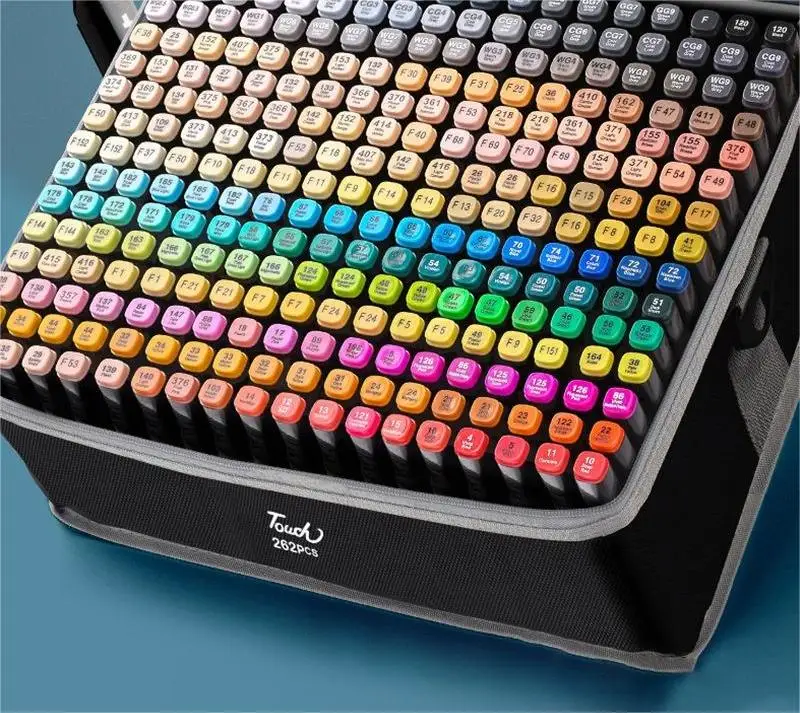 Wholesale 30/40/60/80 Vivid Colors Alcohol Based Dual Ended Art Marker Set Double-ended marker