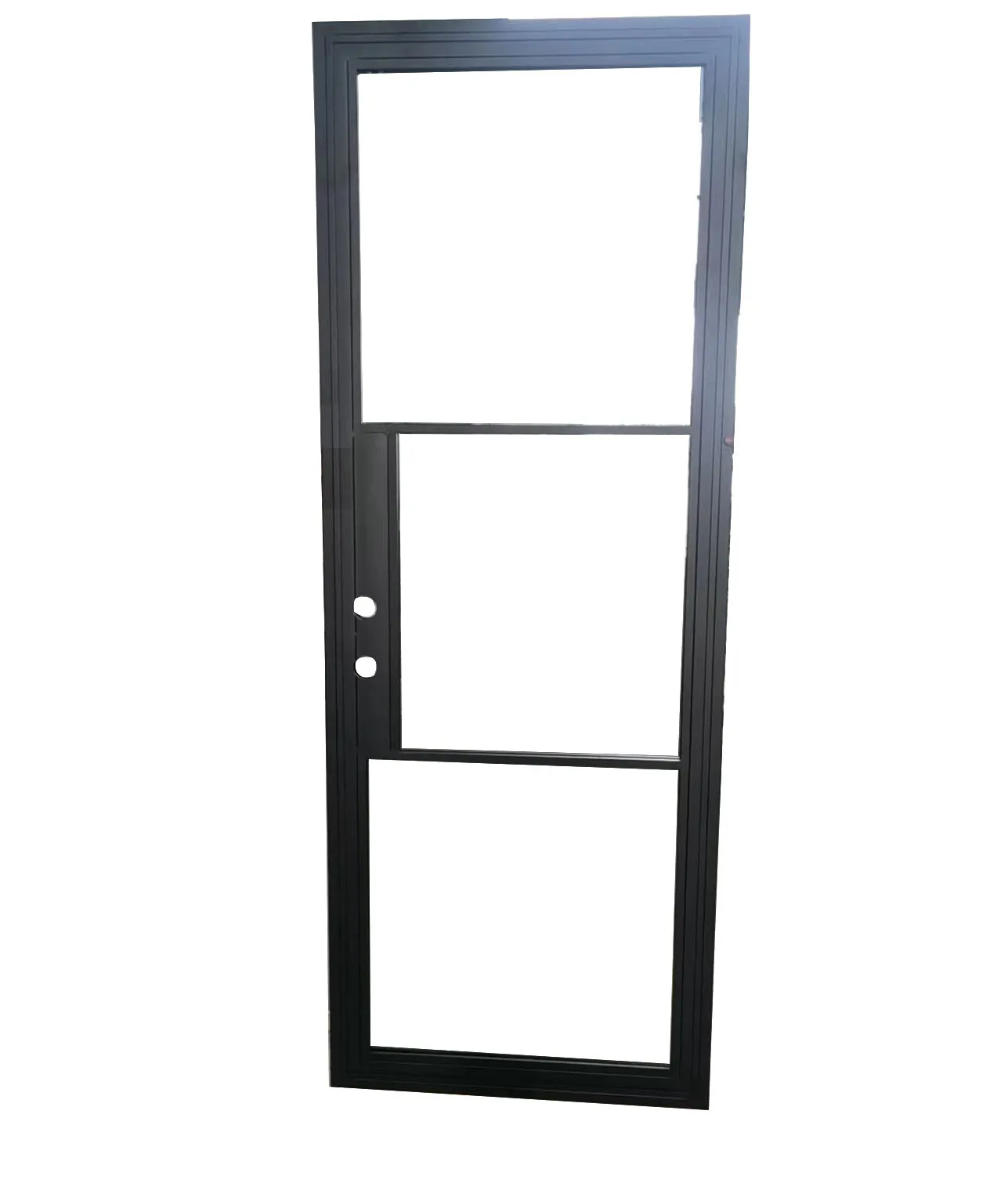 Galvanized Iron Entry Steel Door with Glass Swing