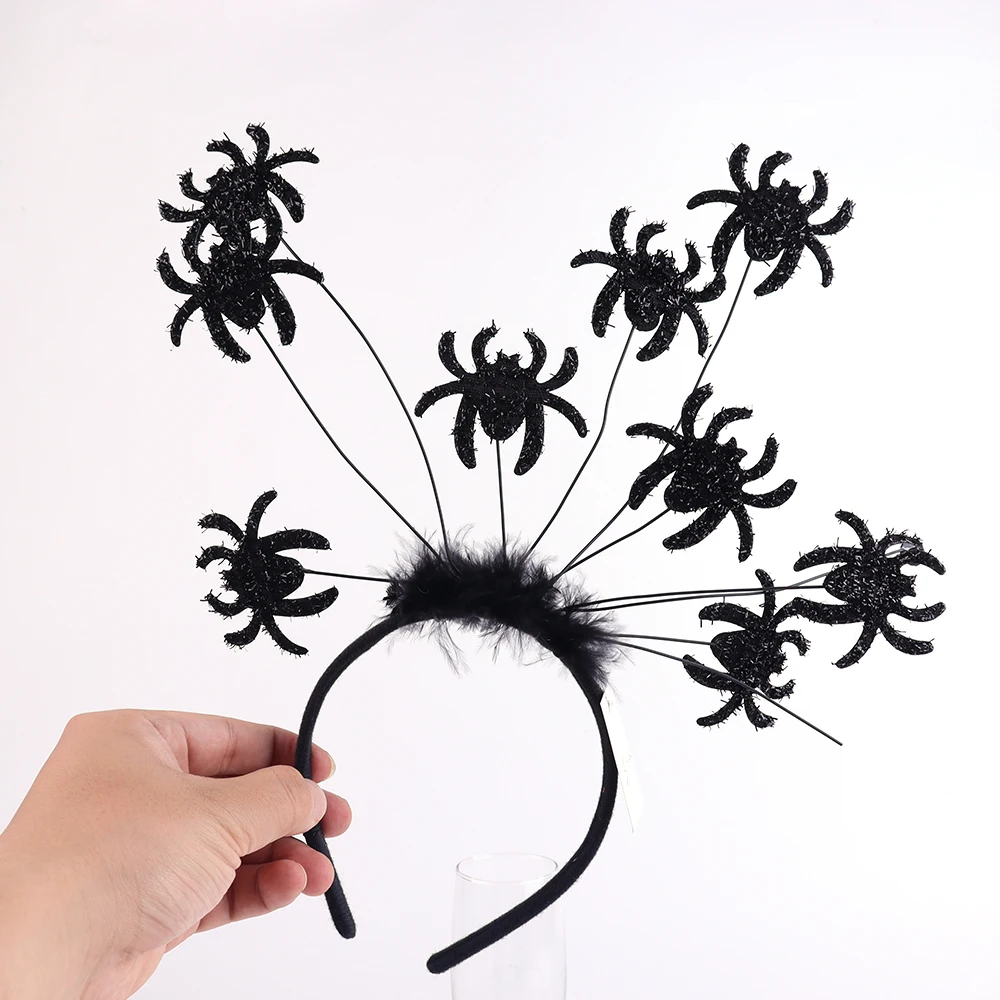 Halloween Costume Headbands Women Girls Pumpkin Spider Bat Headband Asymmetry Halloween Hairband with Spring Hair Accessories