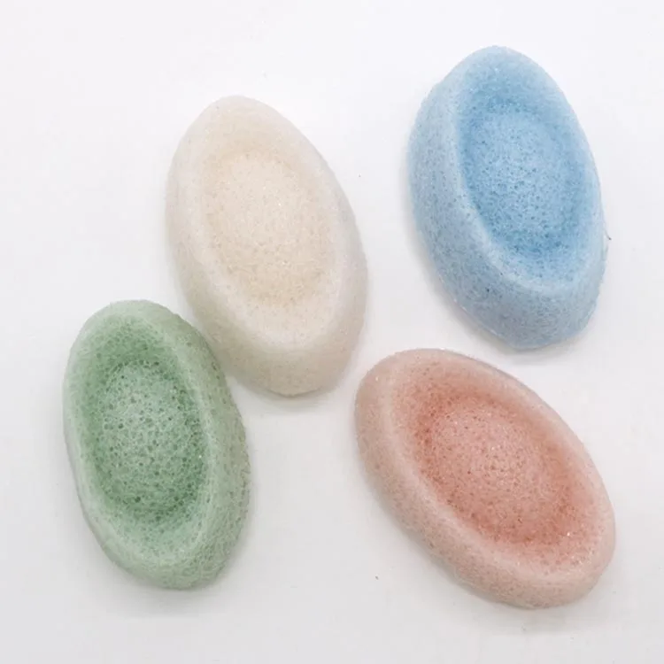 Eco Top Quality Private Label Bath Cleansing Baby Shower Naturally Yuanbao shape Konjac Sponge For Bath Shower Sponges