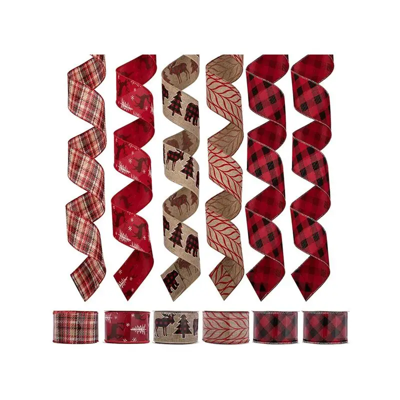 Оптовая продажа, декоративная лента с рисунком красного буйвола, 10 ярдов