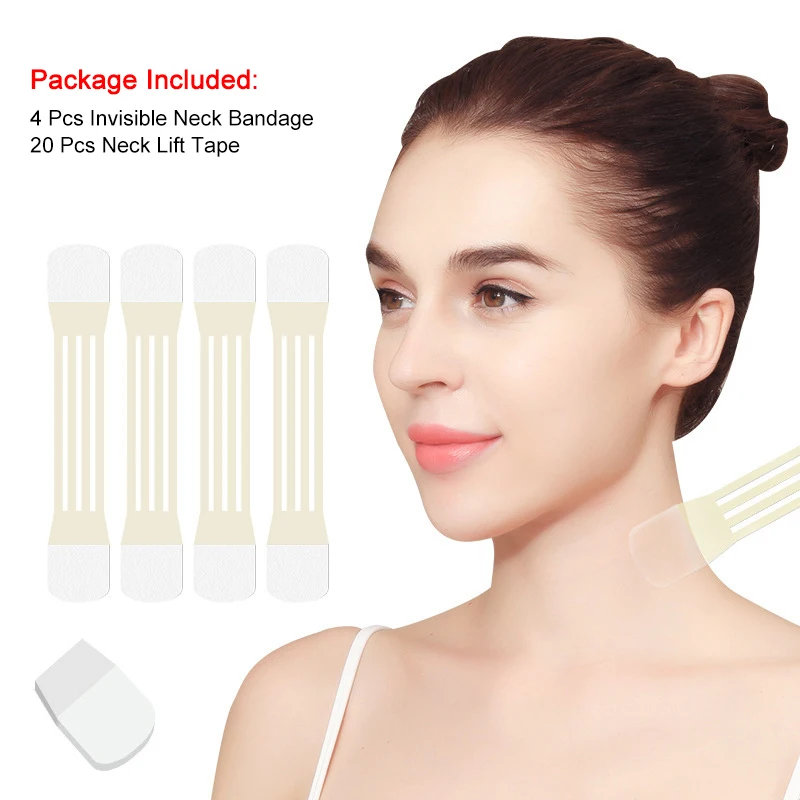 1Set Makeup Invisible Neck Lifter Bandage V-Shape Facial Line Wrinkle Sagging SkinFace Lift Up Chin Adhesive Tapes For Face