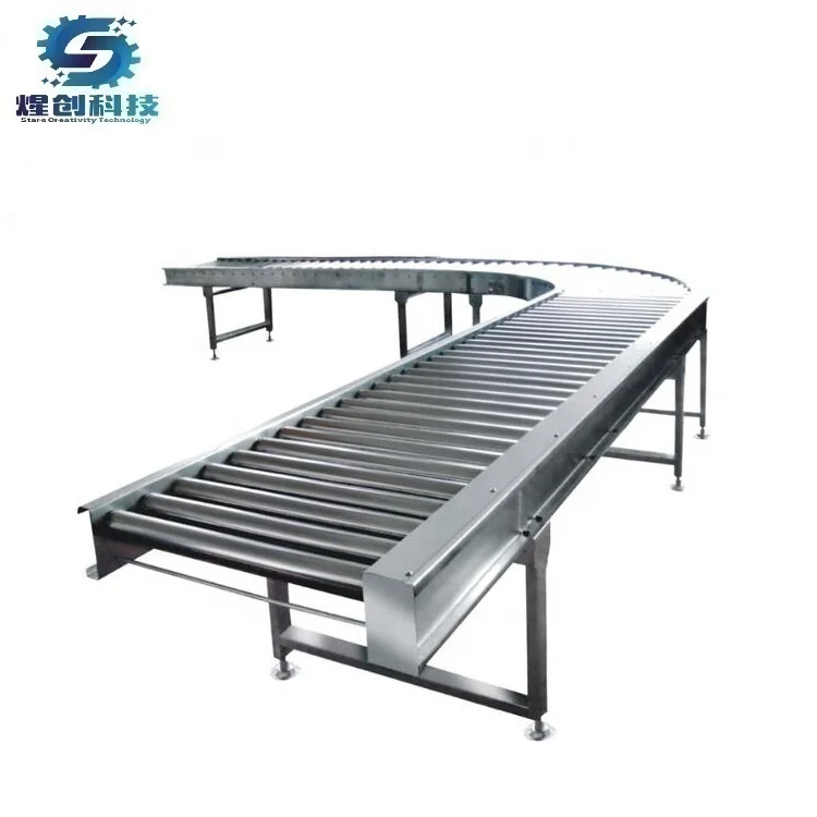 Medium duty powered chain driven live roller conveyor, warehouse motorized driven roller conveyor system