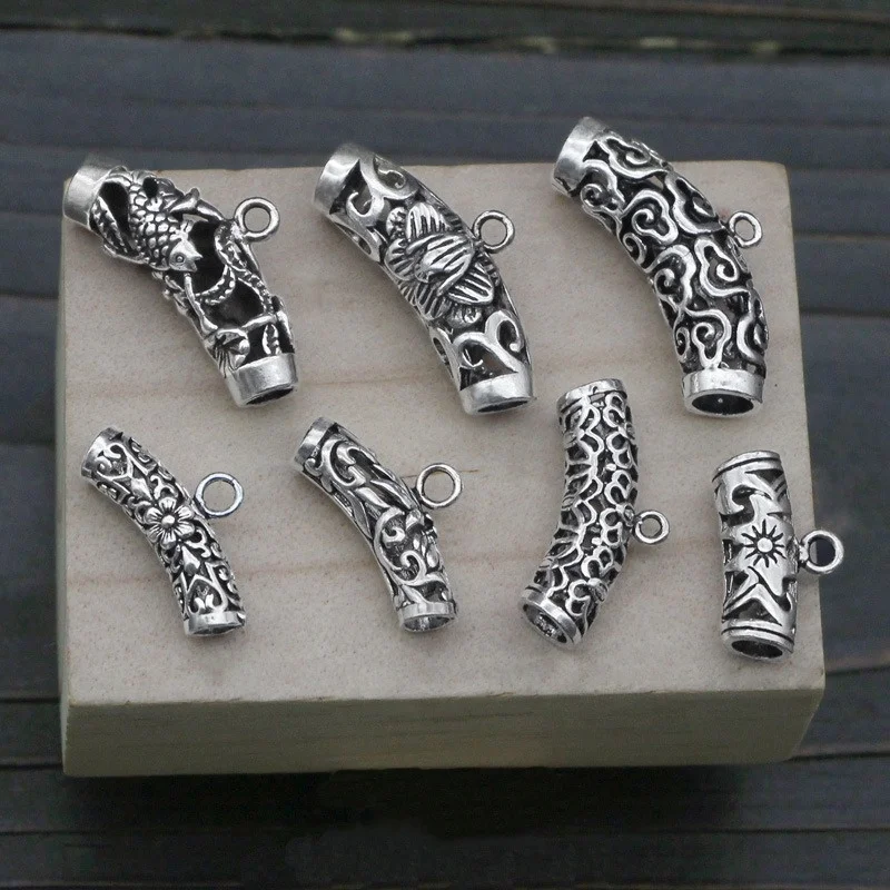 925 Sterling Silver DIY Clasp Cord End Caps Bracelet Necklace Spacer Beads DIY Accessories Jewelry Findings