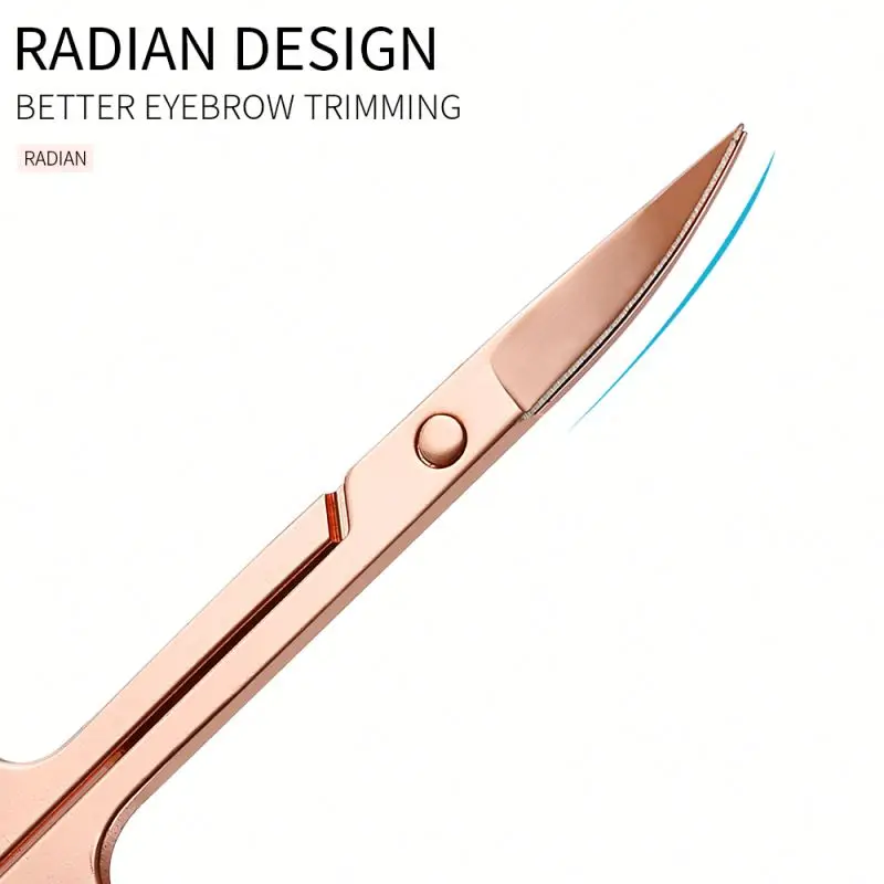 Stainless Steel Custom LOGO Eyelash Eyebrow Trimmer Nose Hair Trimming Makeup Tool Beauty Scissors
