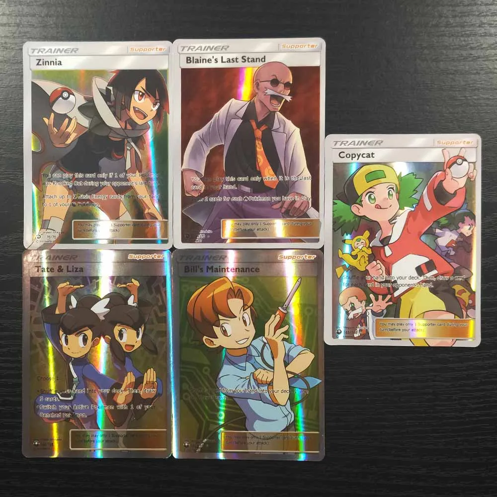 2022 New Hot Sale Custom High Quality 100 Piece/Box 85gx+5mege+10 Trainer Pokemon Cards  Training Cards