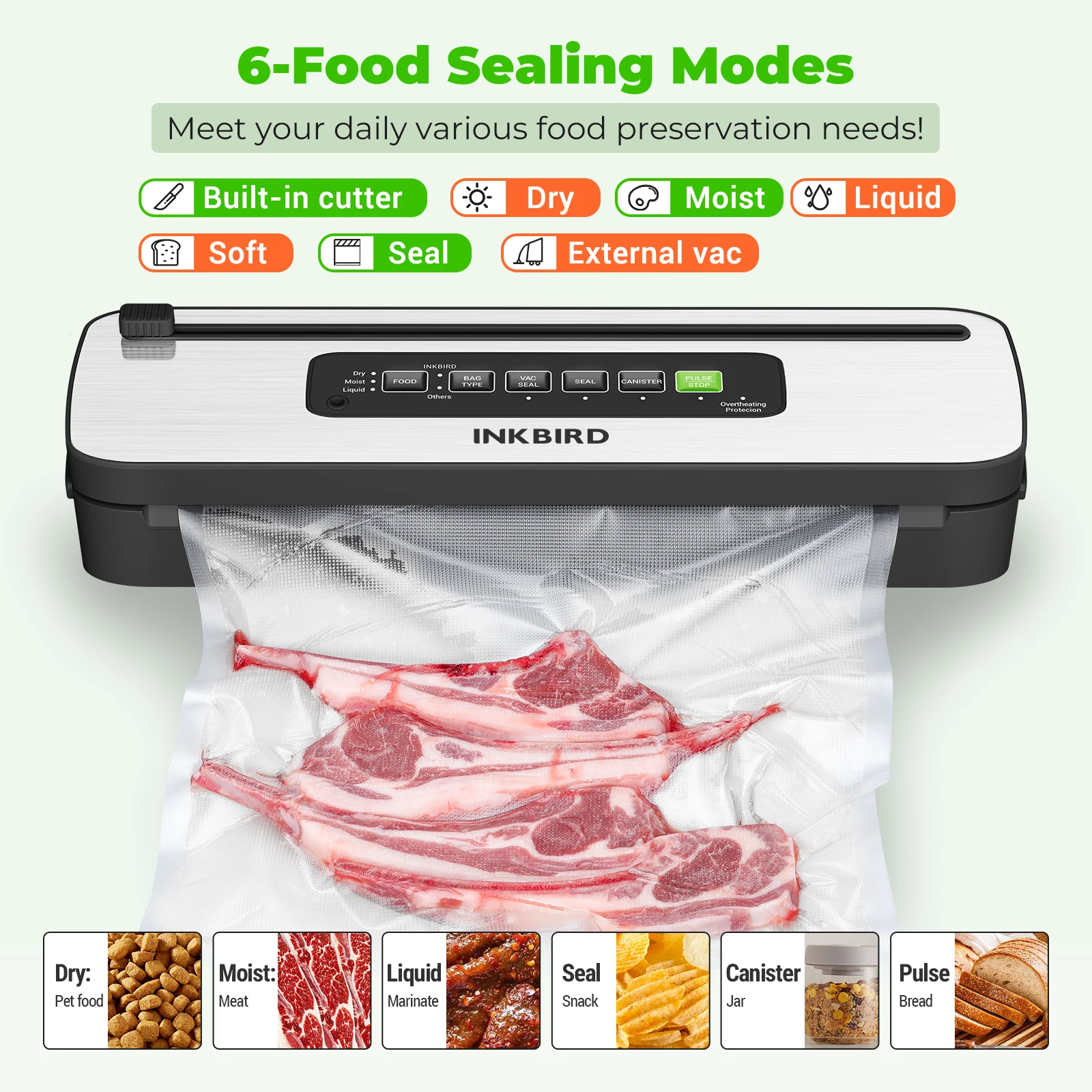 INKBIRDPLUS INK-VS05 Compact Home Vacuum Sealer Machine