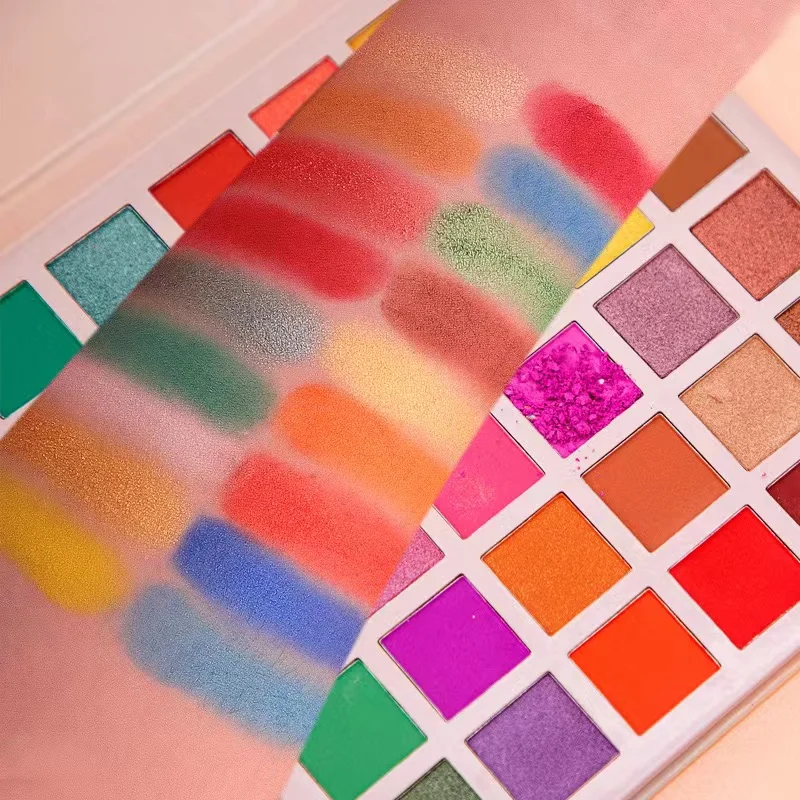 low MOQ makeup vendor no label custom logo private label shaped DIY chameleon glitter high quality pigment eyeshadow palette