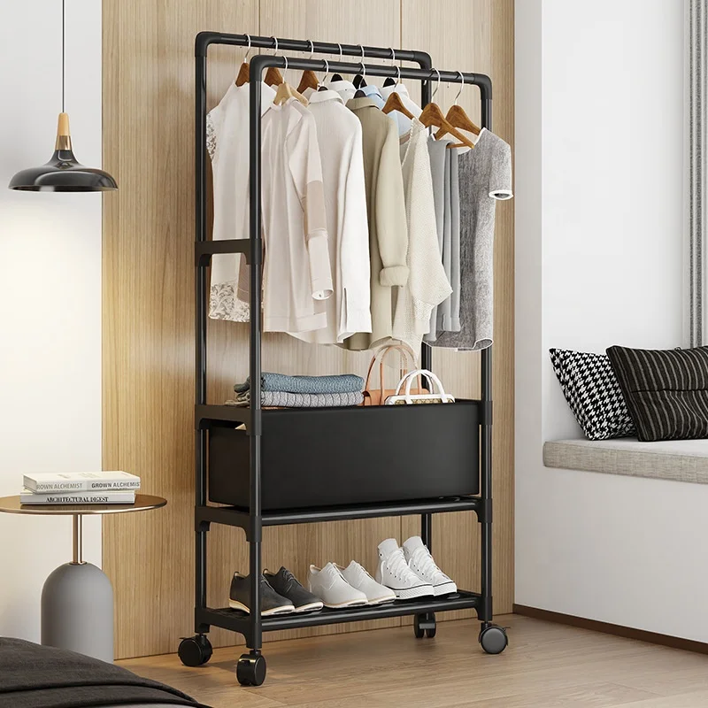 Unique Kids Clothes Coat Hanging Rack Stand Multifunctional Portable Coat Rack with Shoe Rack