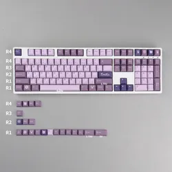 Hotsale GMK Frost Witch Keycaps Cherry Profile PBT DYE-SUB 129 Keys Purple Japanese Keycap For MX Switch Mechanical Keyboard
