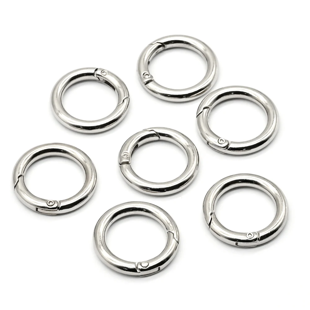25mm Gate O Ring Round Carabiner Metal Key Snap Clip Trigger Spring Keyring Buckle