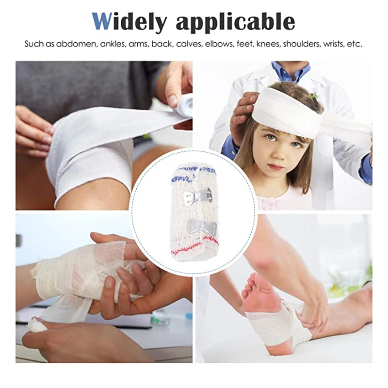 Aranea Custom Printed Medical Supplies Wound Dressing Spandex Elastic Crepe Bandage With Clip