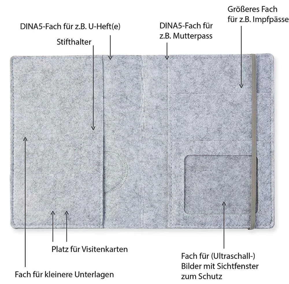 High quality Embroidery Felt Mutterpass Mother Passport Cover