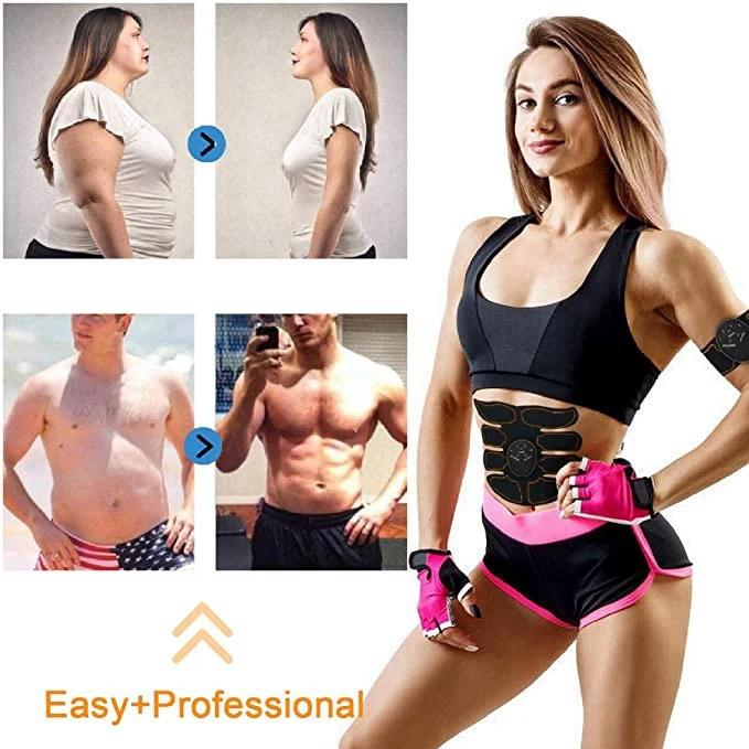 Professional abs toning belt pads Battery powered 10 intensities Strong Vibration wireless muscle stimulator belt kit