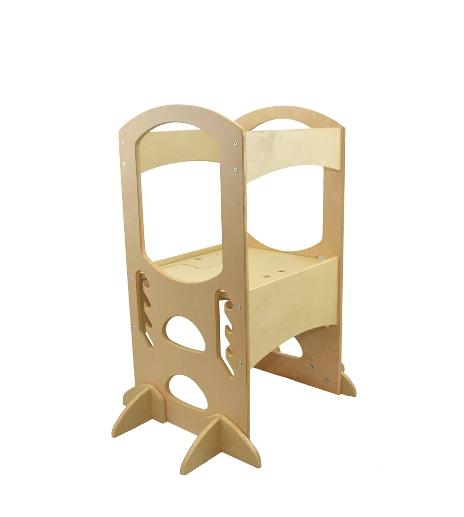 High Quality Pine Wood Kids Learning Tower Child Kitchen Helper Adjustable Height Step Stool