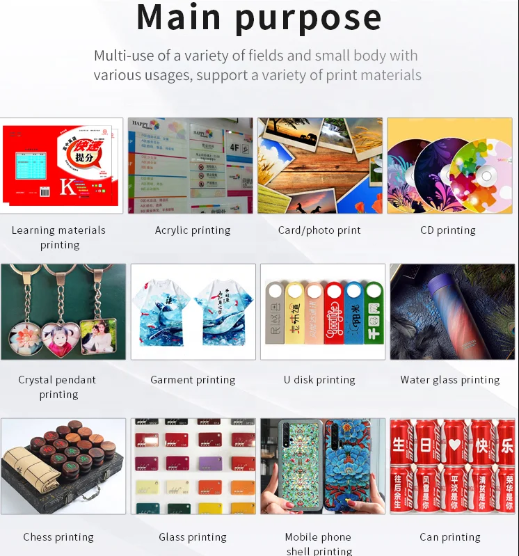 2019 Newest Model A4 full automatic UV T shirt Combo Printer with 3500ml ink set