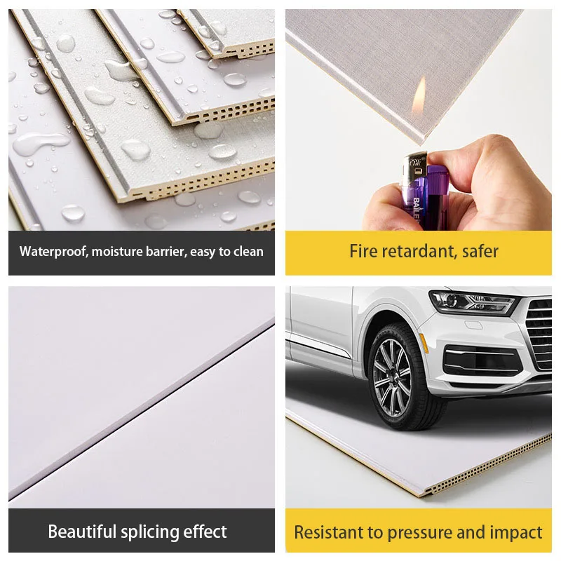 Wood-Plastic Integrated Wall Panel Moisture Proof Waterproof Ceiling Wood Wall Panel Interior Decorative